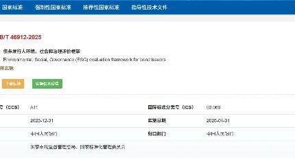 中国发布首部ESG金融国家标准，构建可持续金融“通用语言”