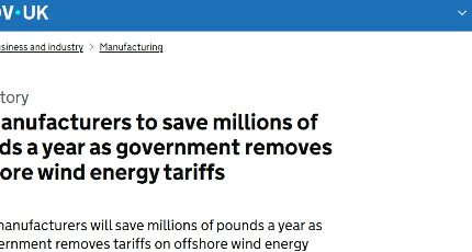 英国宣布取消33项海上风电产品进口关税，4月1日起实施零关税