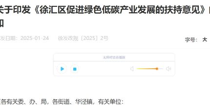 CBAM、ESG、碳足迹不再只是成本：徐汇新政如何让合规变红利